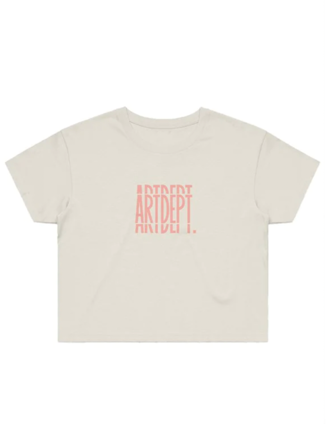 Art Department Women White Crop Tee. Front View