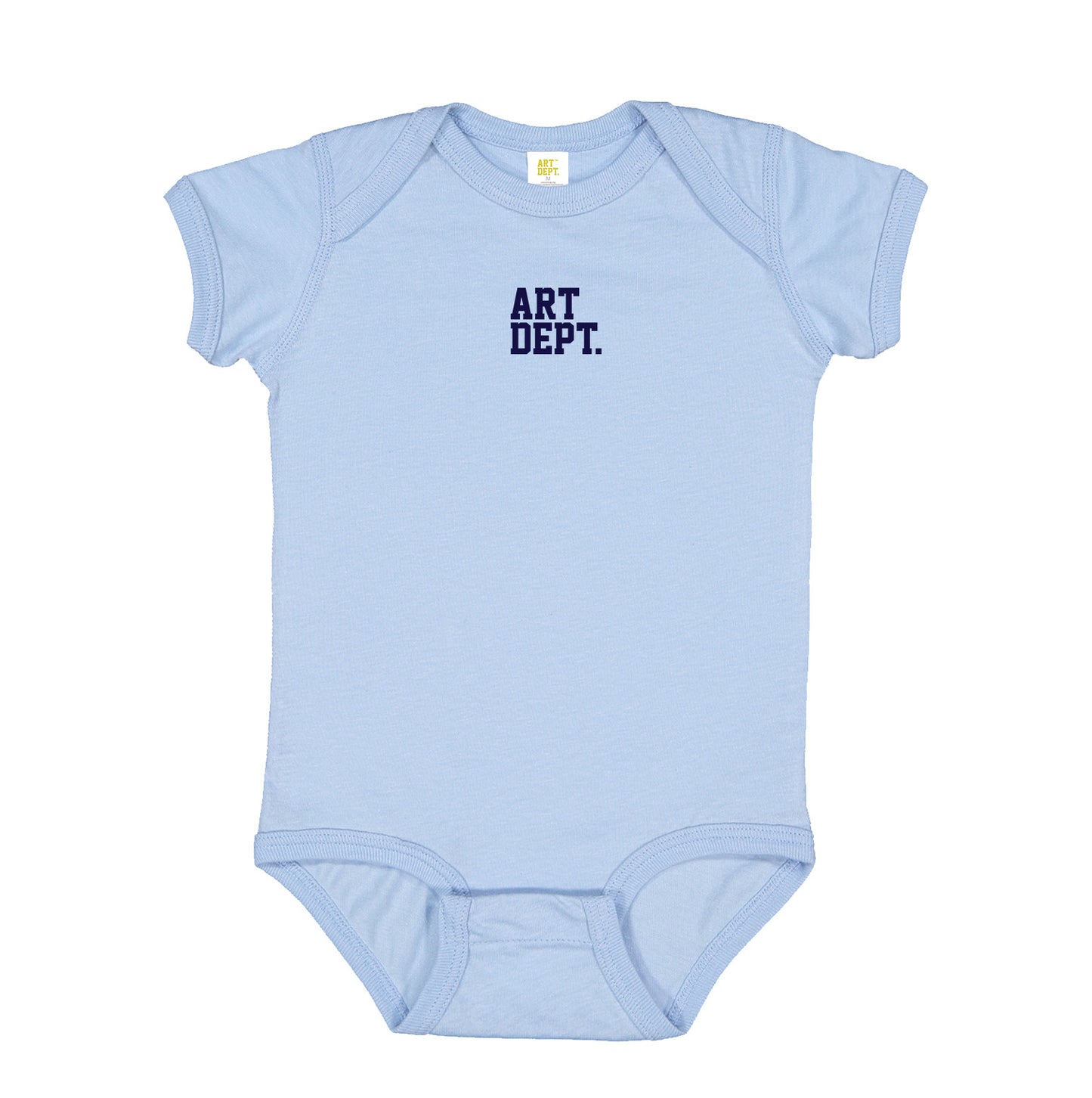 Art Dept. Navy Embroidery Logo Light Blue Boy Bodysuit