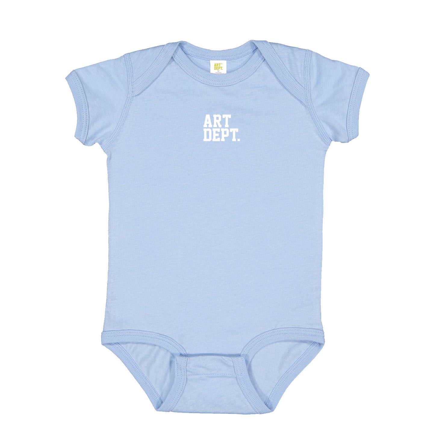 Art Dept. White Logo Light Blue Boy Bodysuit