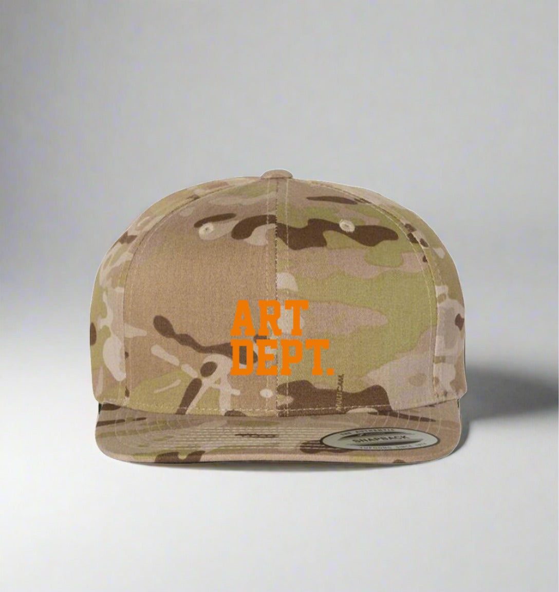 Art Dept. Embroidery Logo Camo Snapback Hat