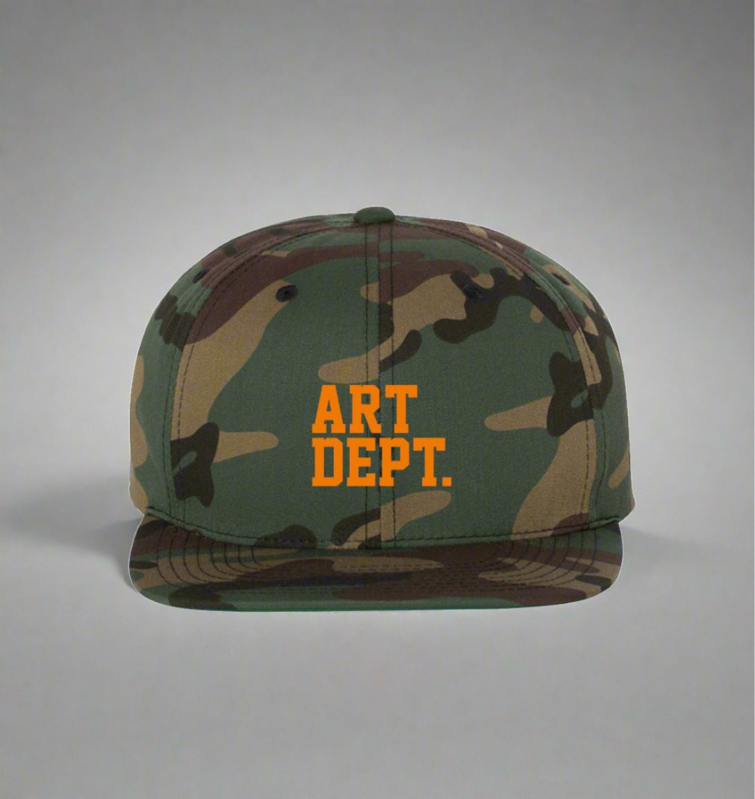 Art Dept. Embroidery Logo Camo Snapback Hat