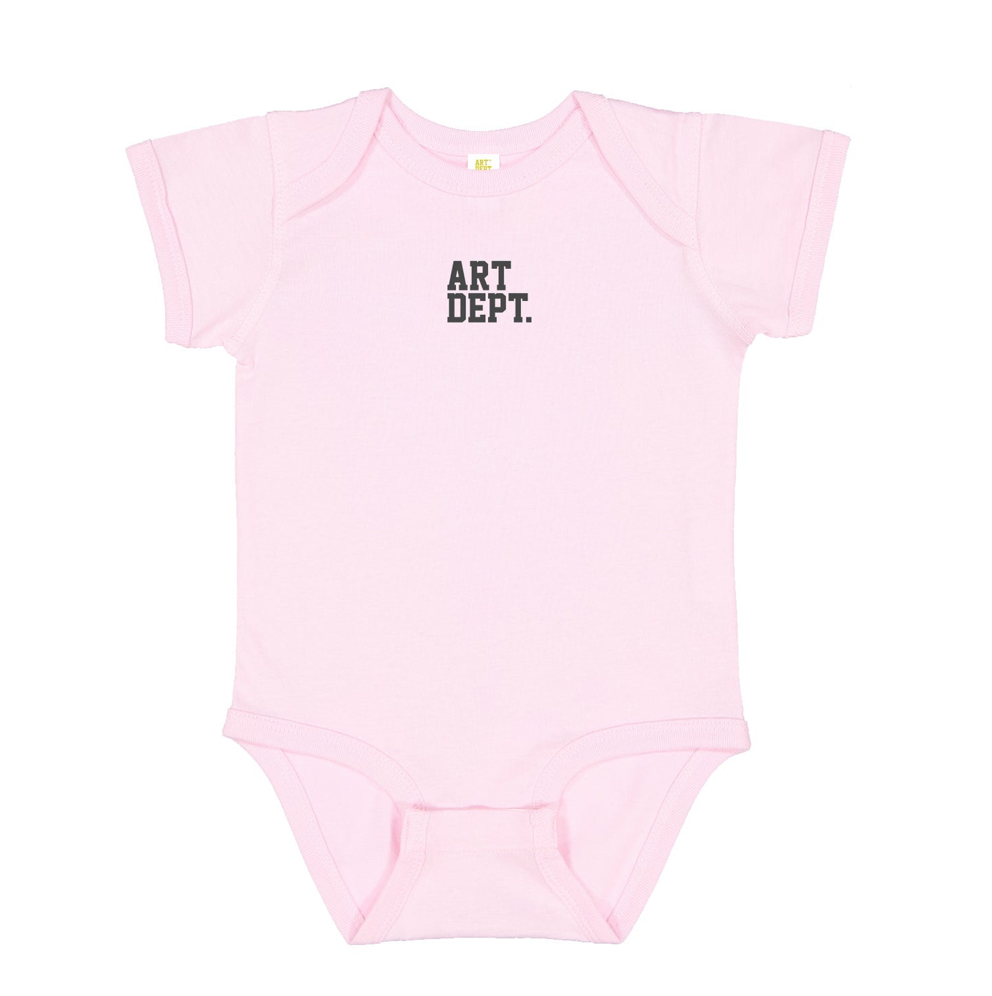 Lil' Artist Dark Gray Embroidery Logo Pink Girl Bodysuit