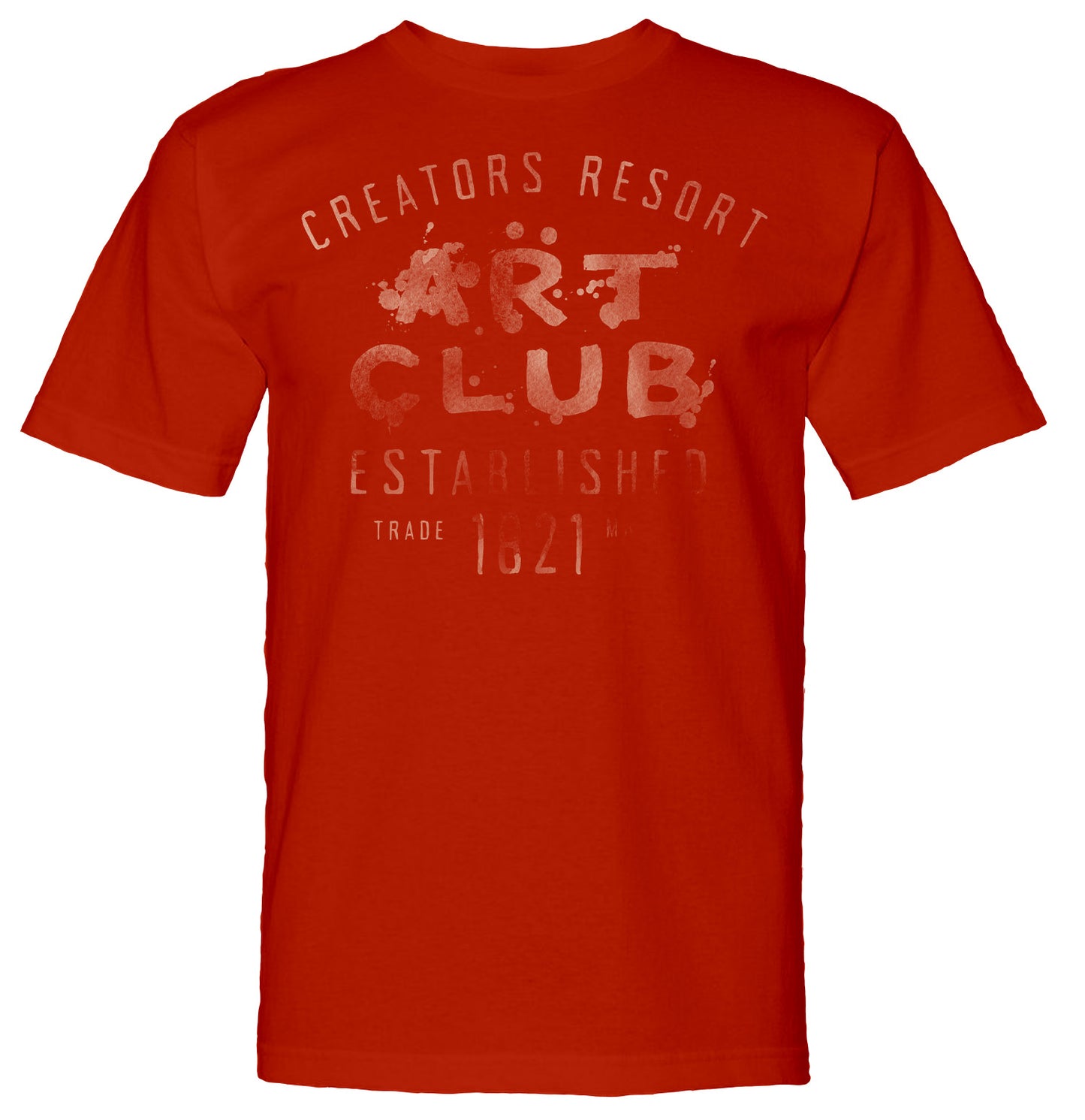 red short sleeve tee art club by art department. art dept.art dept clothing. Museum.Gallery.Art
