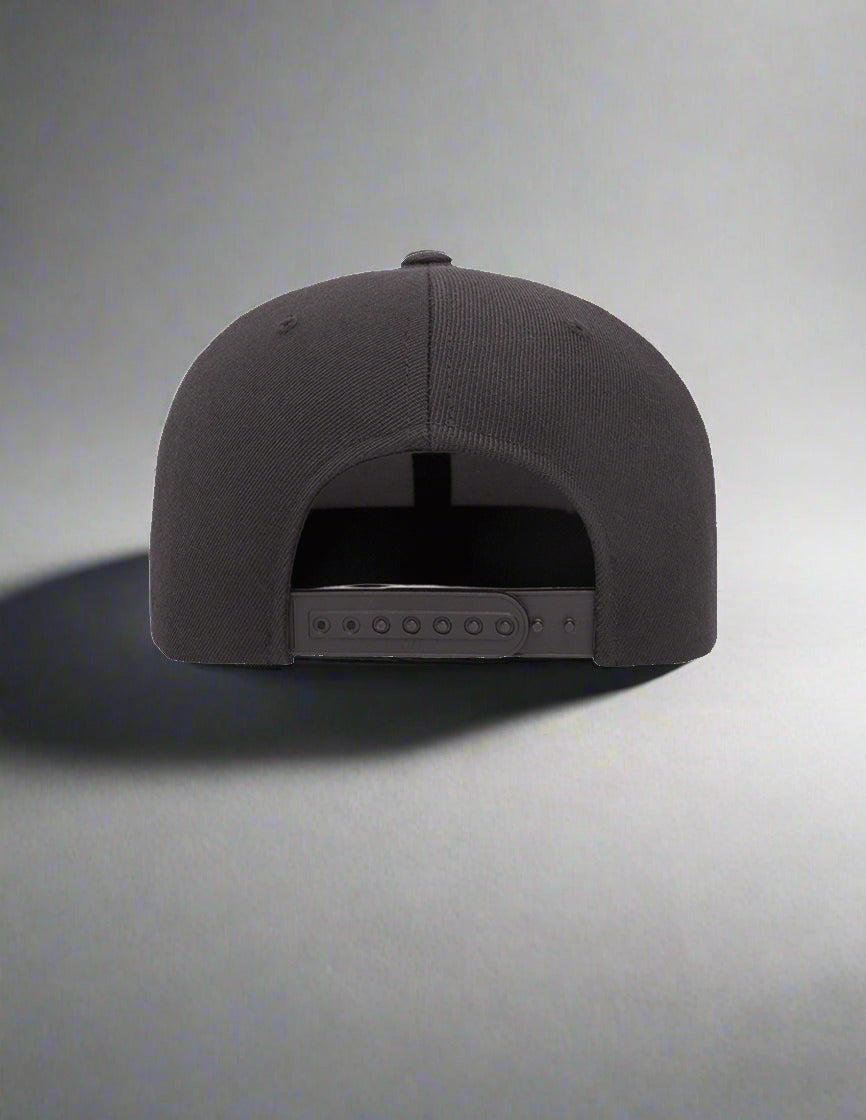 Art Dept. Black snap back Hat. Back View.