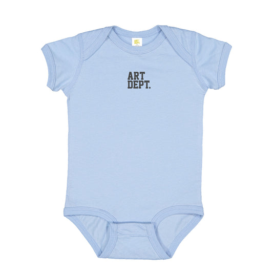 Lil' Artist Dark Grey Embroidery Logo Light Blue Boy Bodysuit